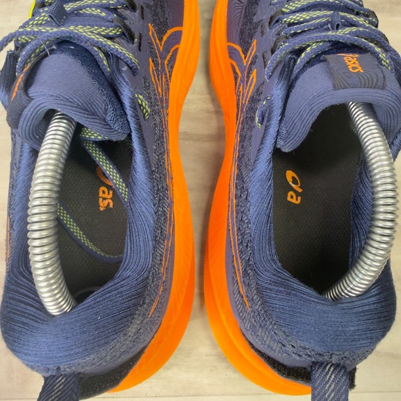 Asics Trabuco Max 2 Mens Size 9 Trail Running Shoes Navy Orange 1011B606 EUC - Picture 10 of 16